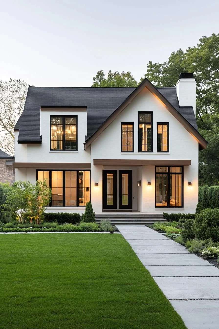 A Gabled Home With a Warm Glow