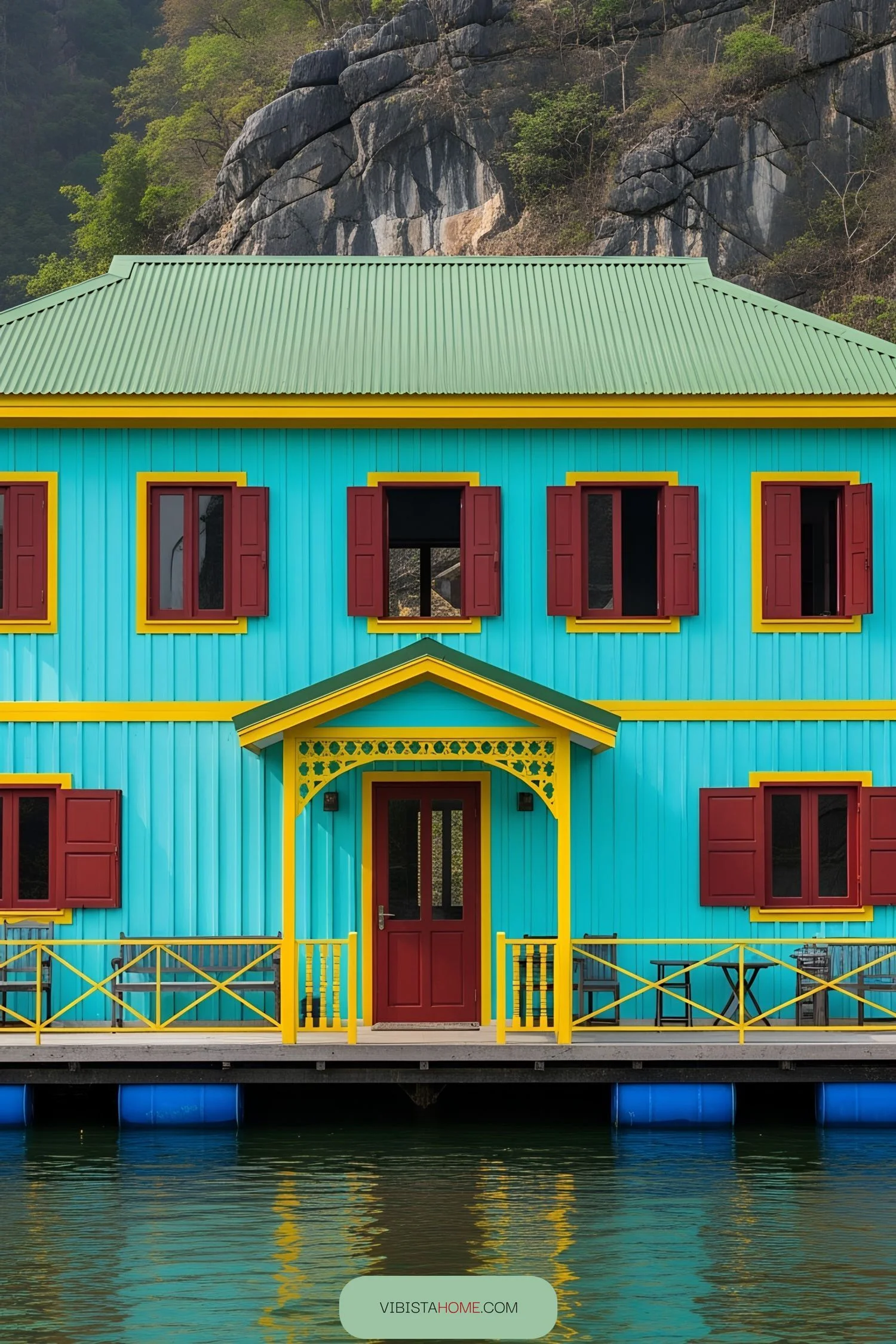 Colorful Villa-Style Retreat by the Water