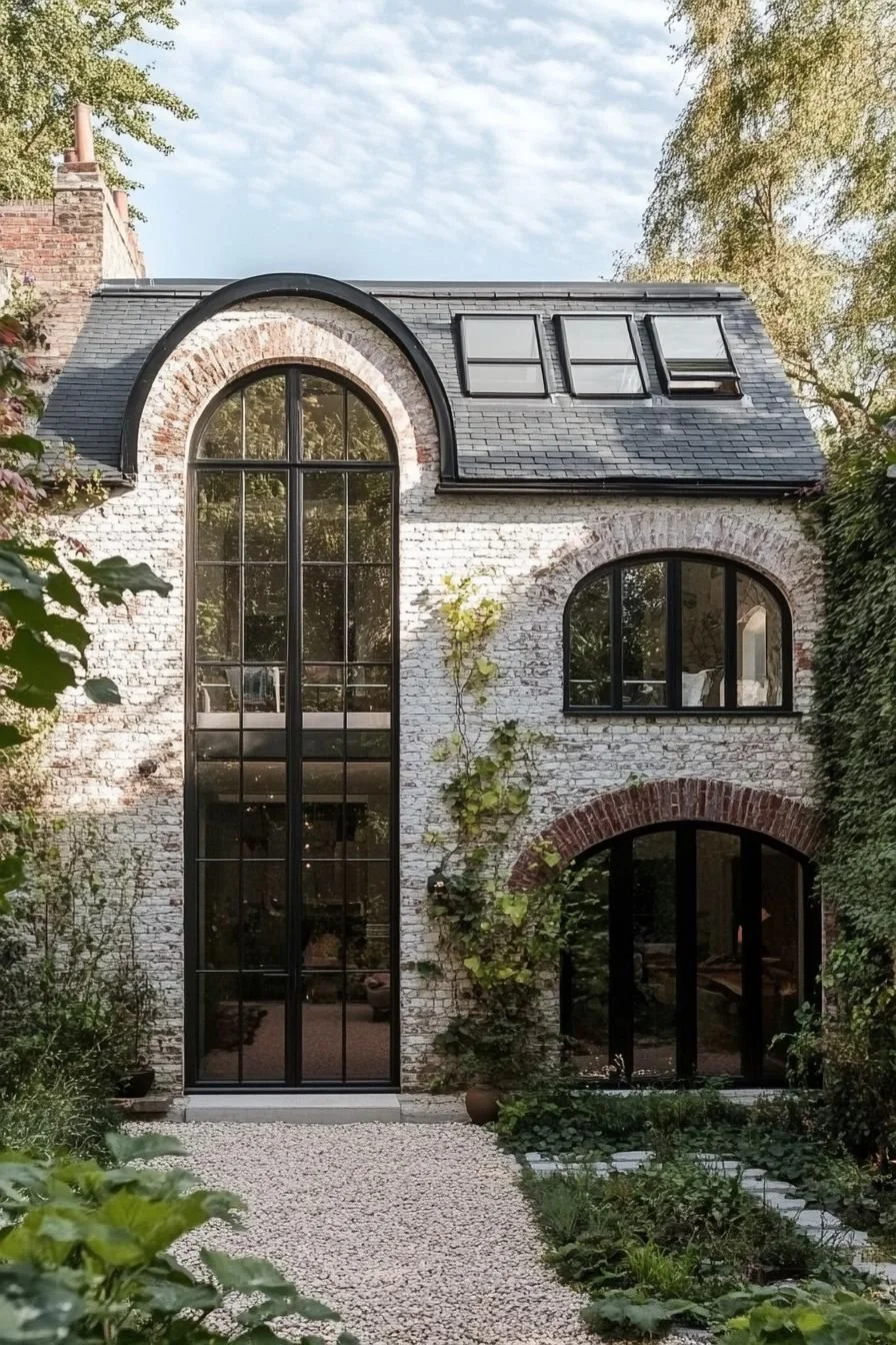 Ivy-Framed Windows with Playful Character