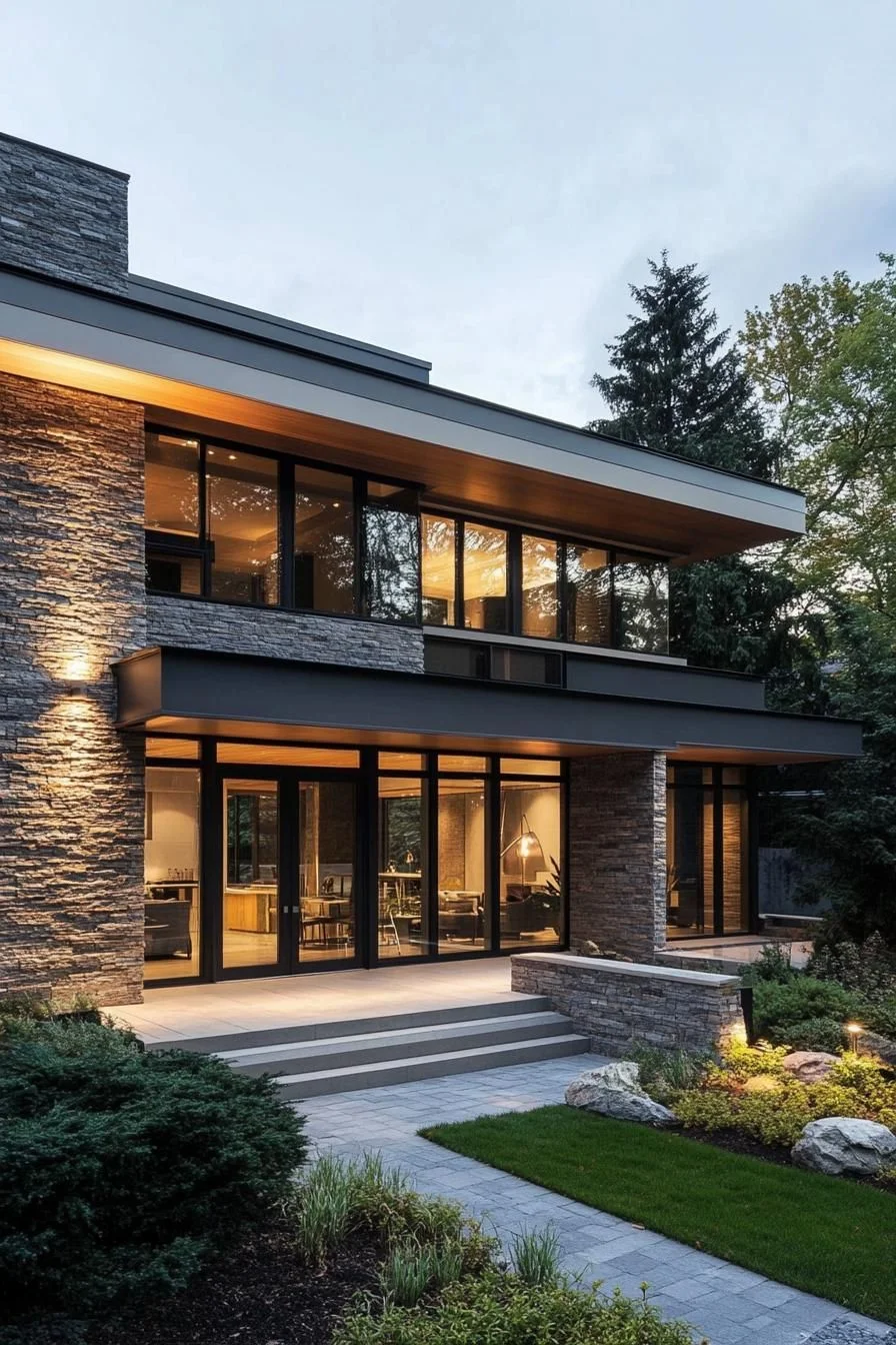 Glass and Stone Come Together at Dusk