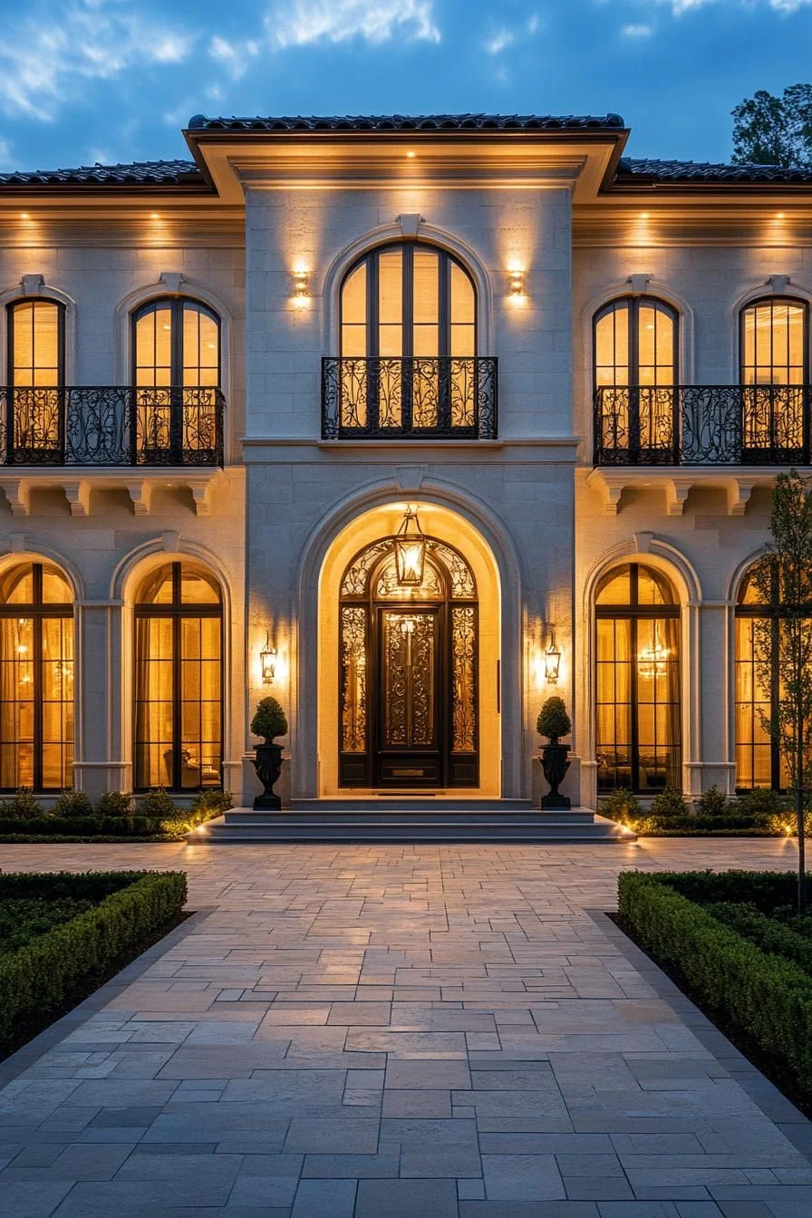 Elegant Home With Curved Towers