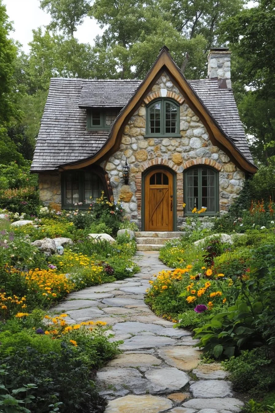 Stone Cottage with Garden Accents