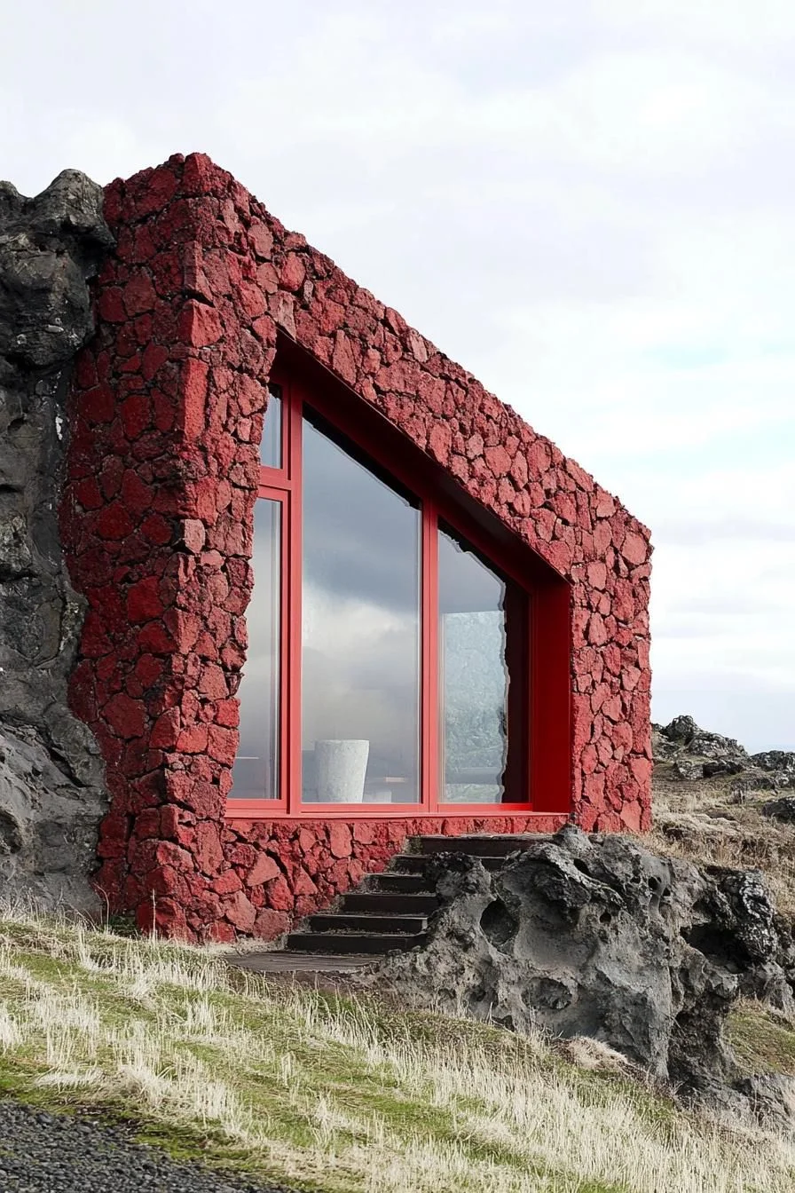 Crimson Stone Retreat with Bold Edges