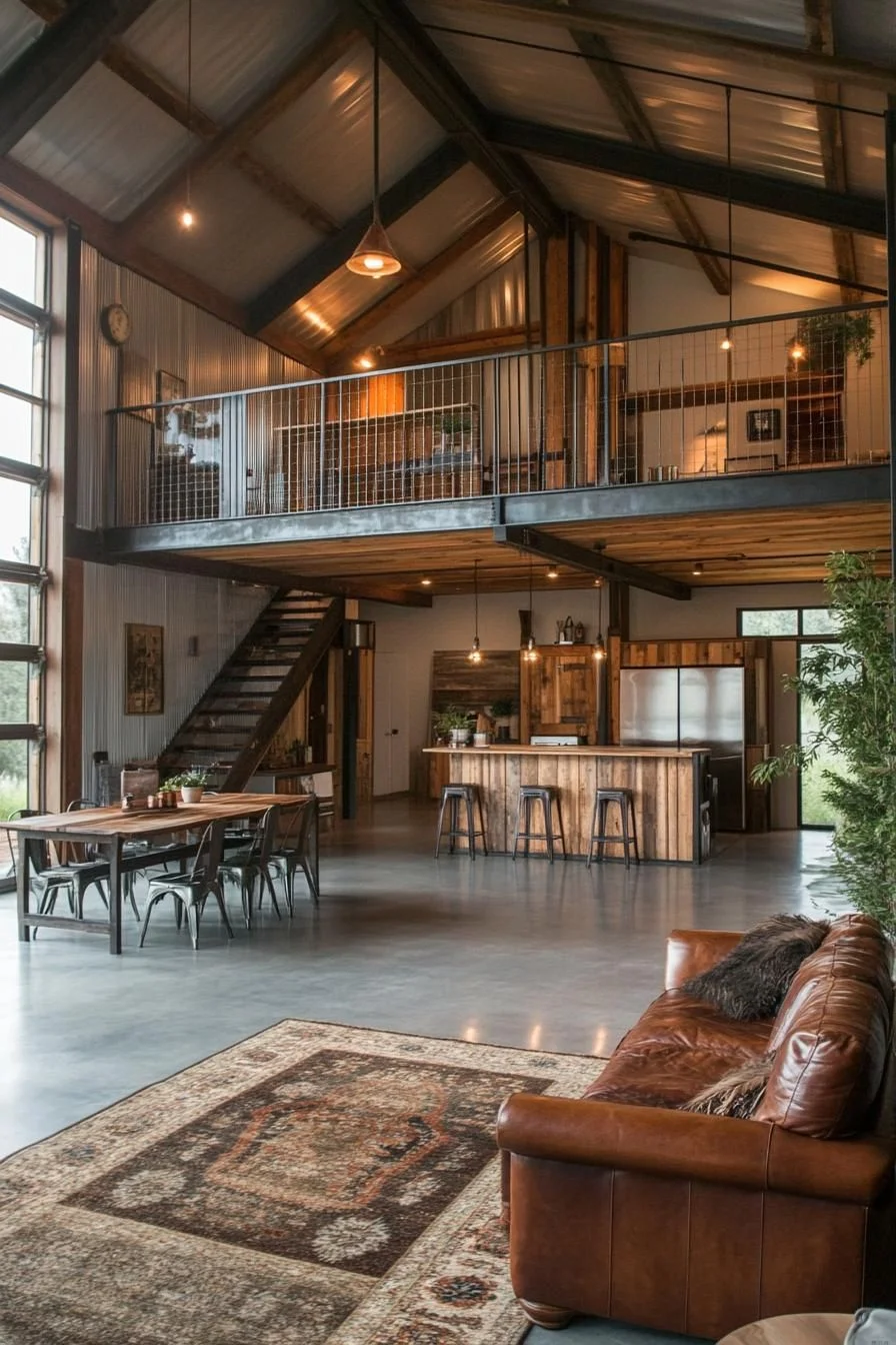 A Barn Loft Balancing Old and New
