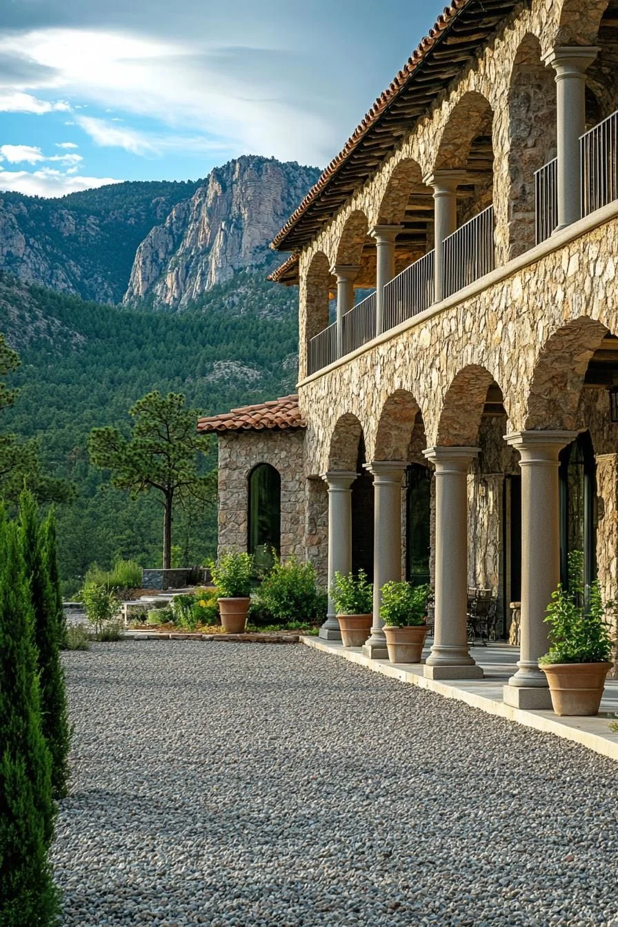 A Serene Stone Villa in the Mountains