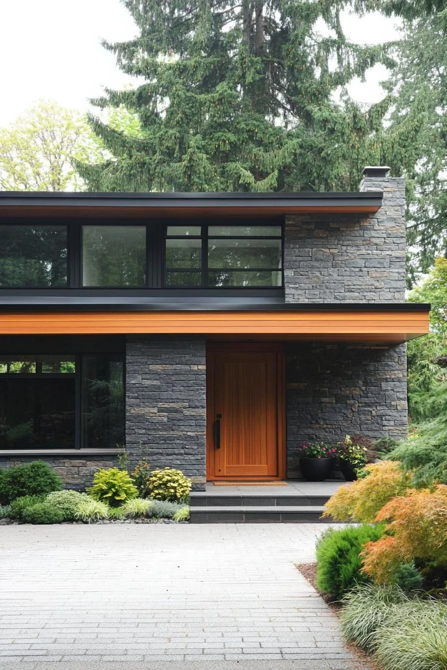 A Wooded Retreat with Modern Lines