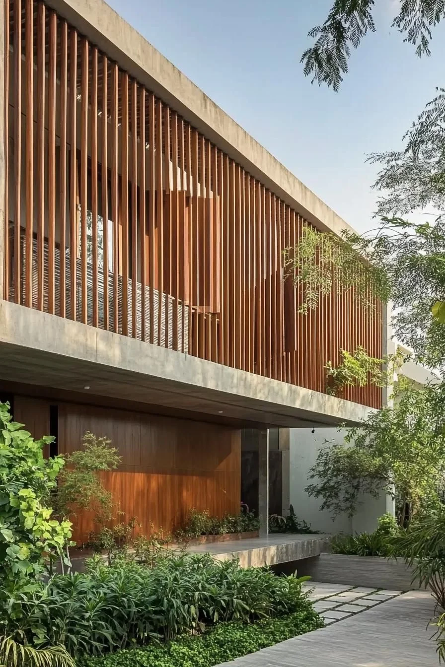 Vertical Wood Brings Zen Garden Calm