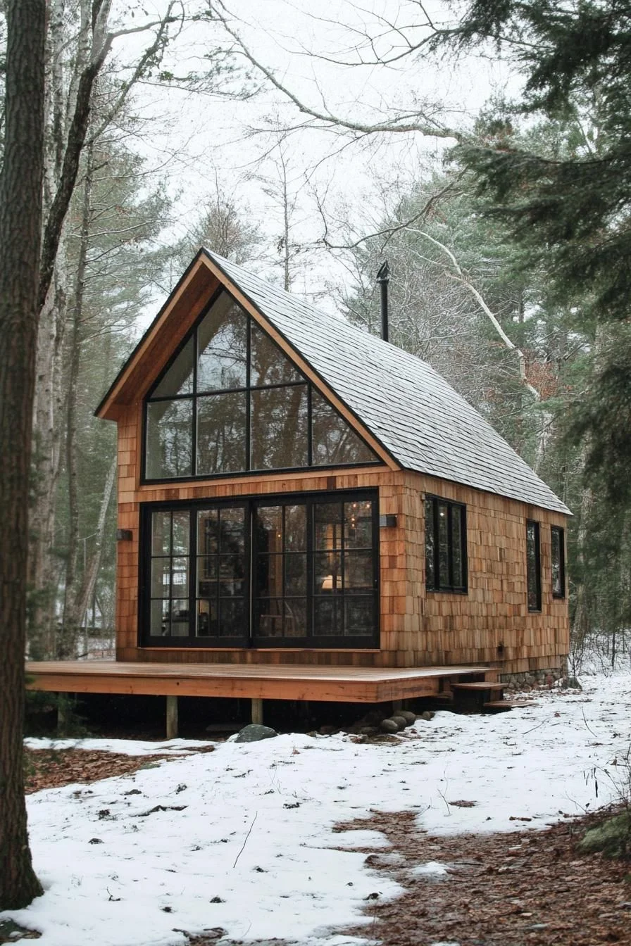 Timber Cabin in Winter Quiet