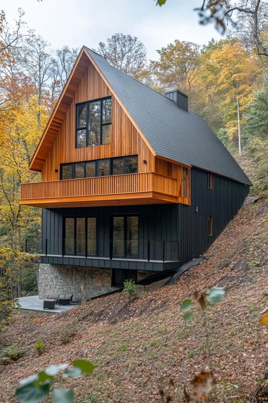 A Timber Trimmed Abode in Hillside Harmony