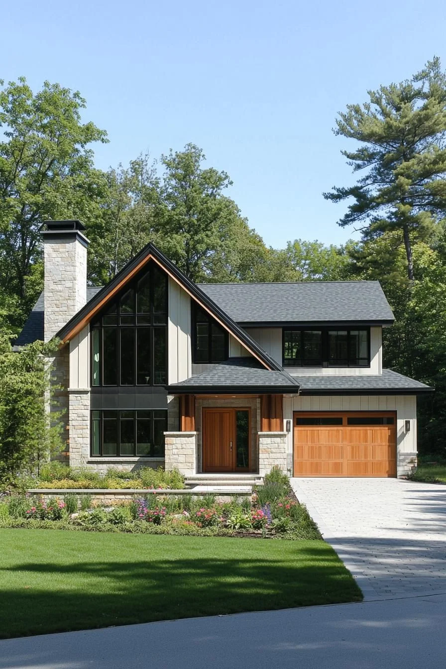 An A-Frame Home Set in the Woods