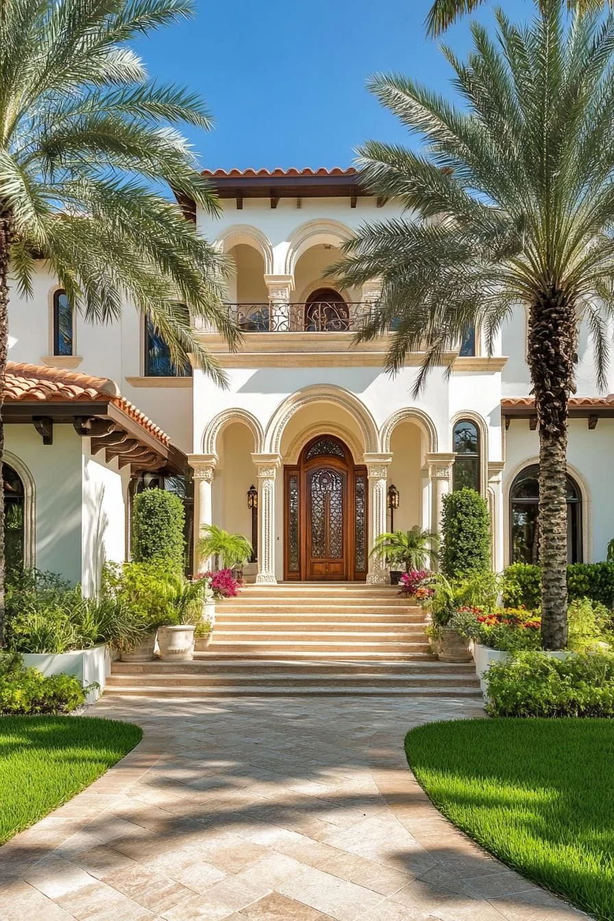 Calm Arches Surrounded by Palms