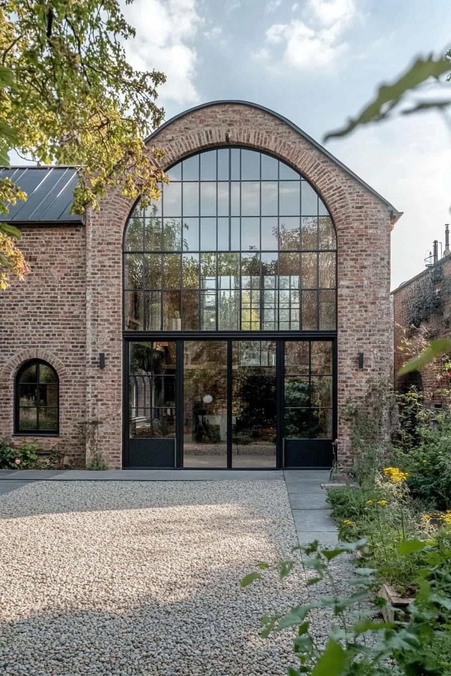 A Brick Archway Framing The Greenery
