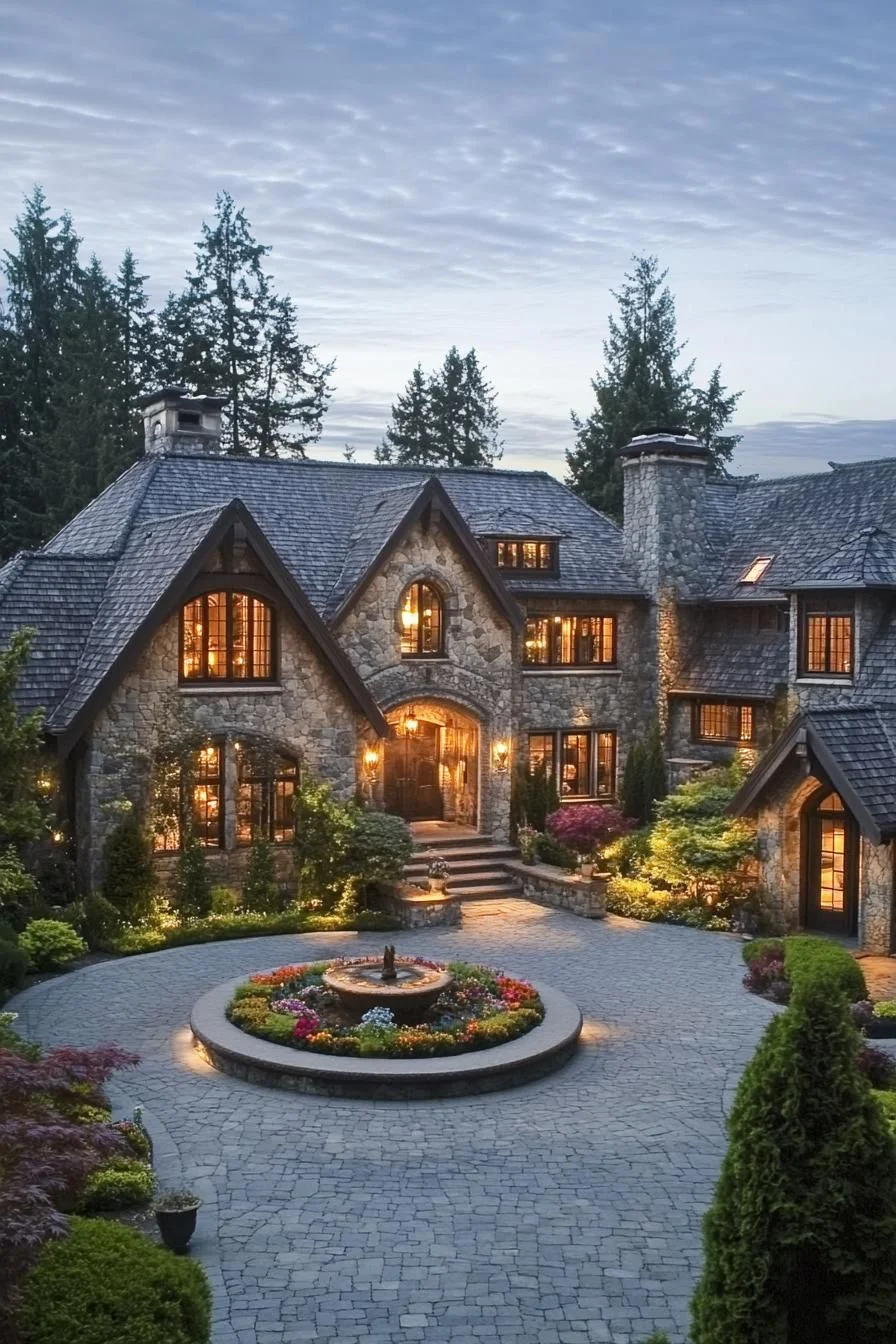 Stone Home Surrounded by Gardens