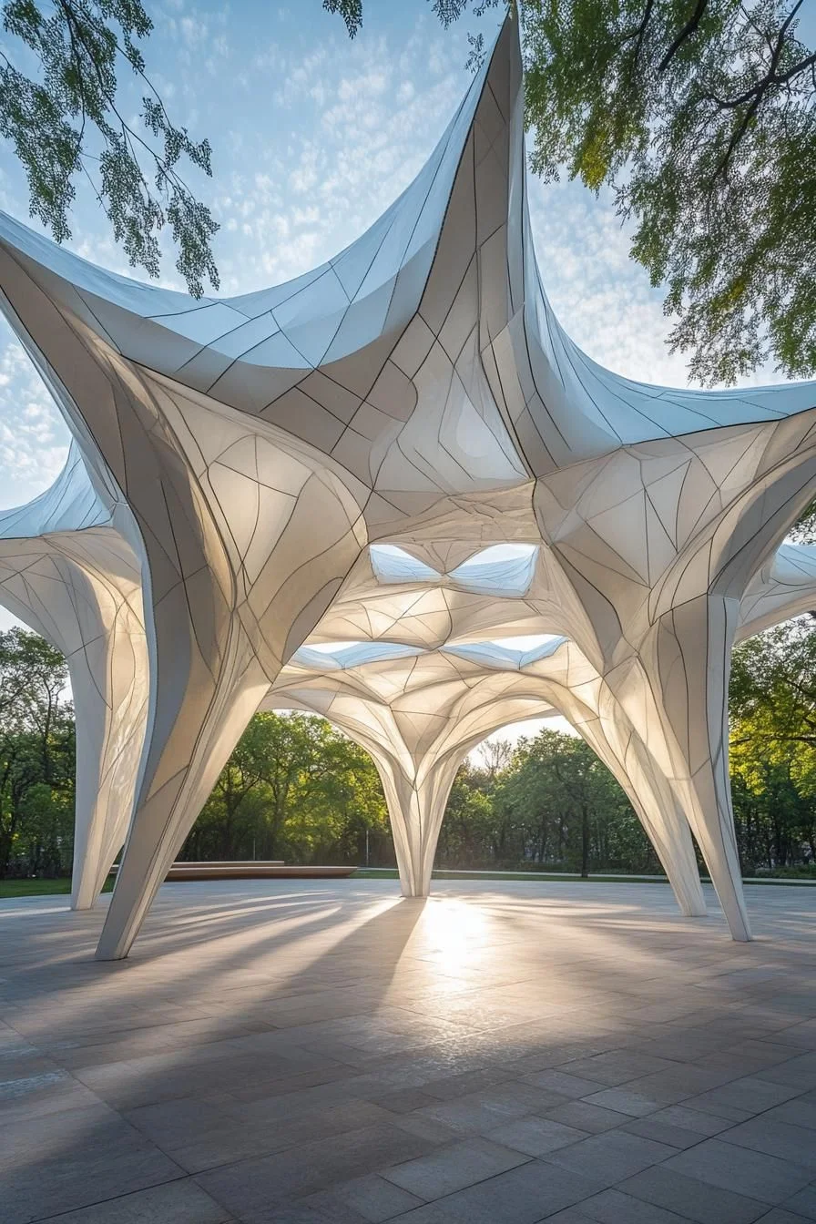 Slender Spire-Shaped Pavilion