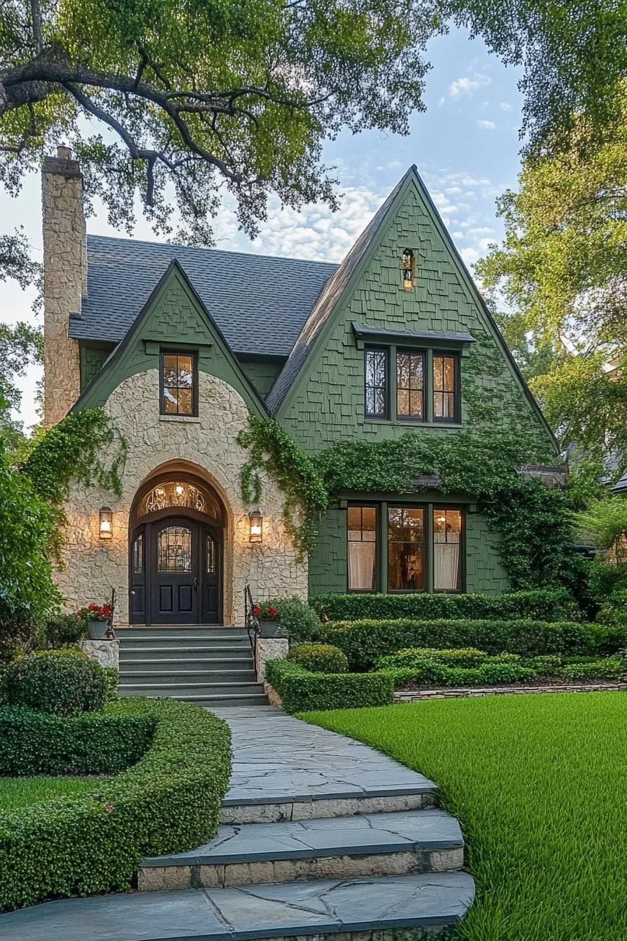 A Quiet Cottage Shaded by Trees
