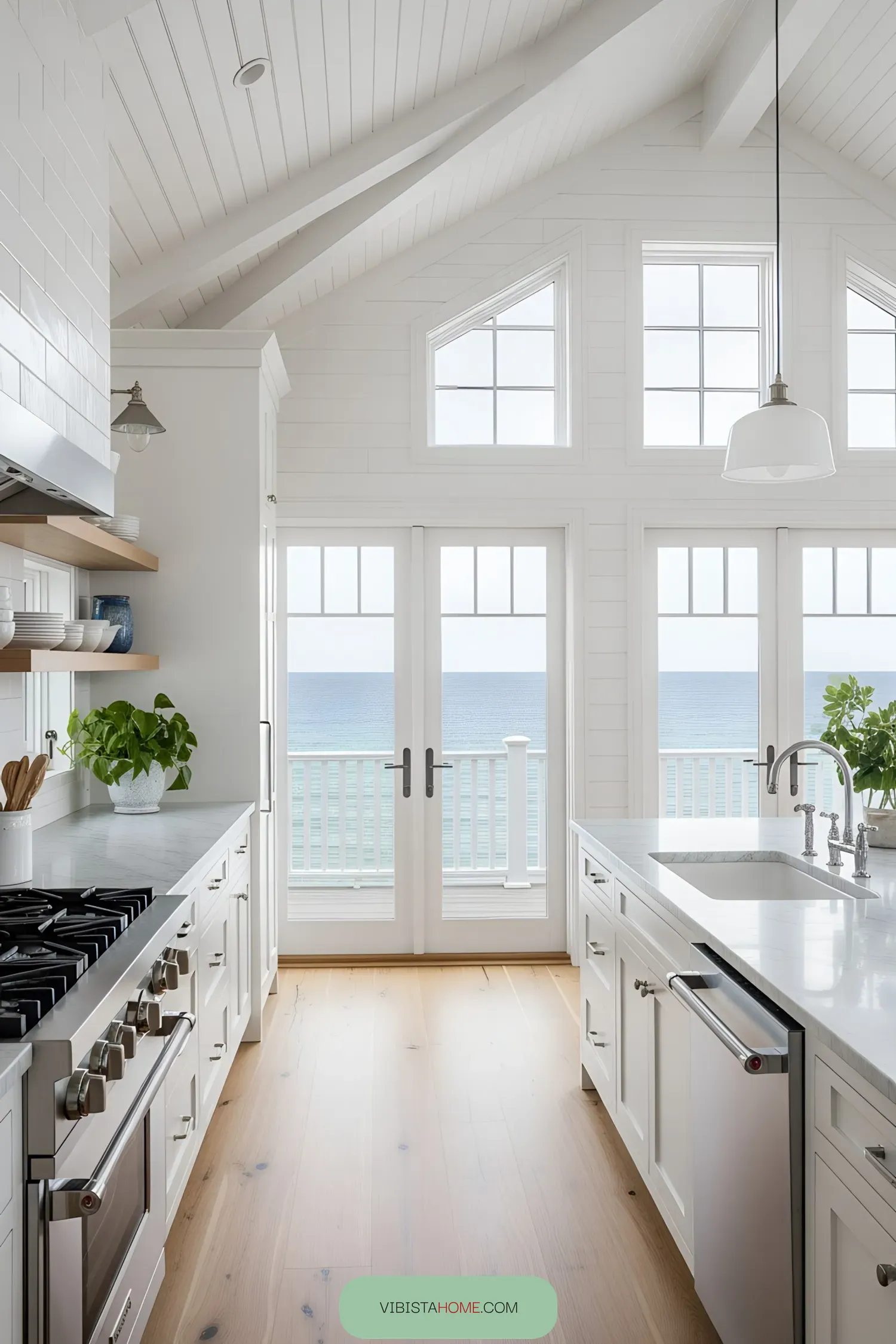 Cooking With a Sea View by the Window
