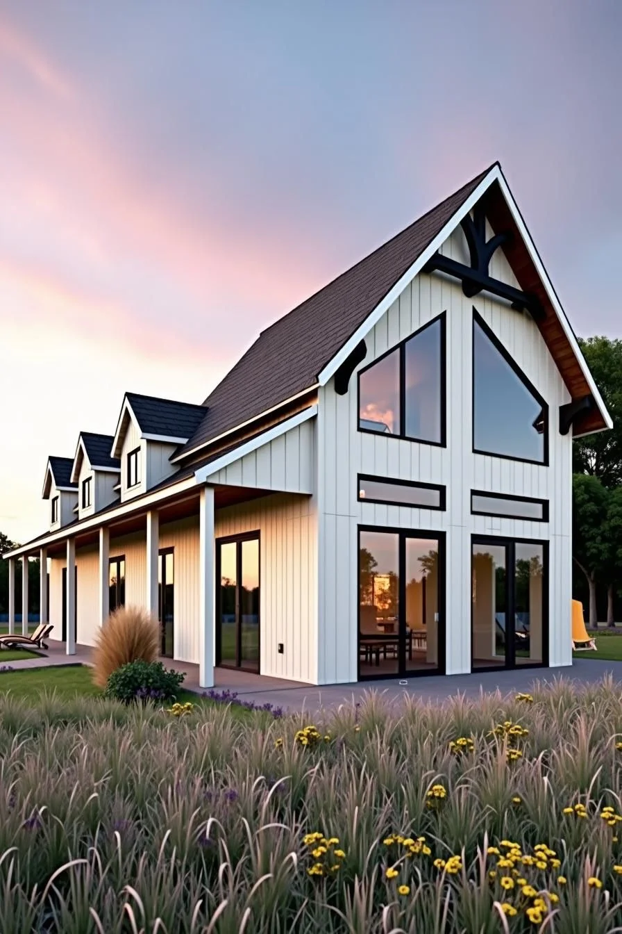 Gabled Home Under a Pastel Sky