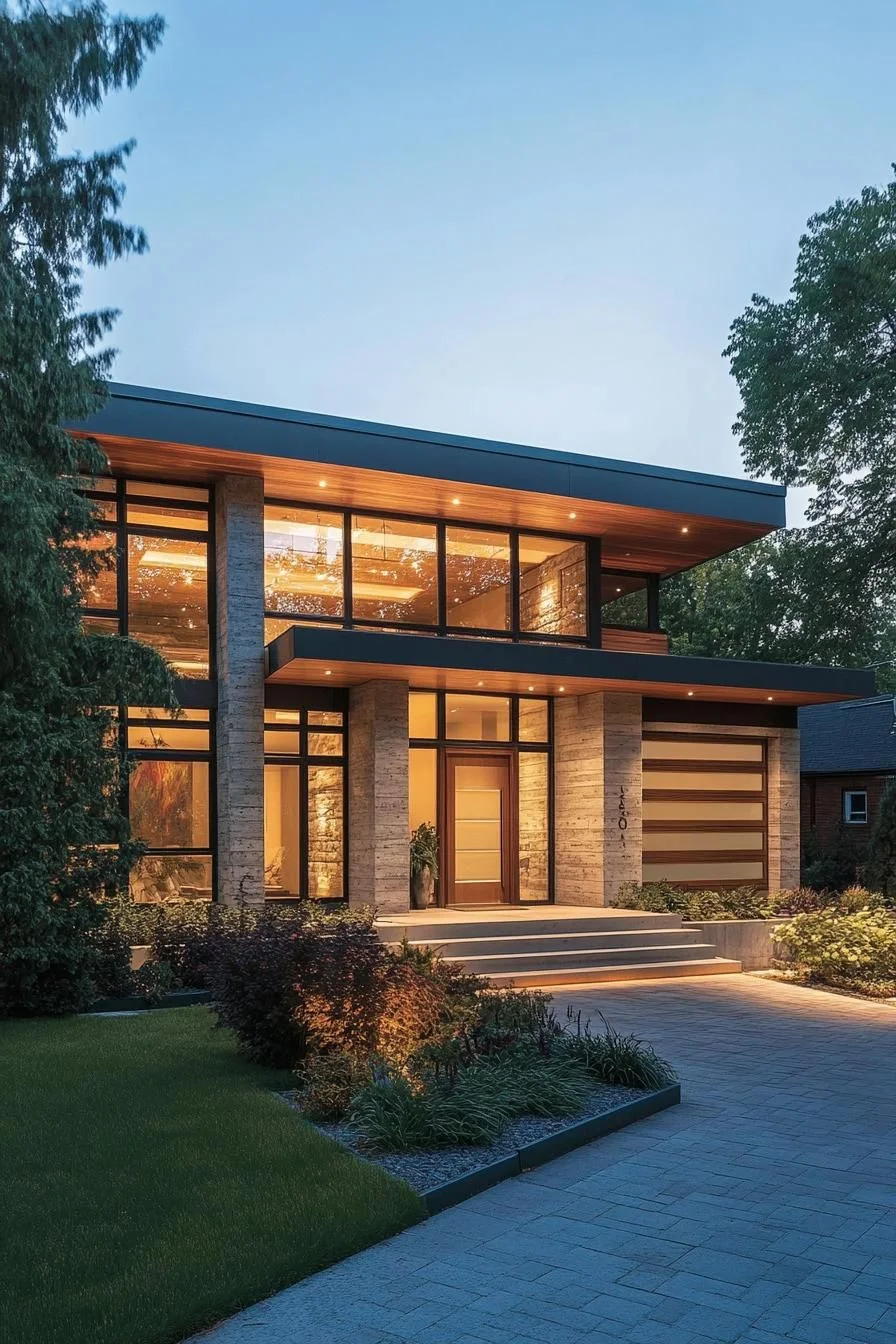 Glass Facade That Glows at Night