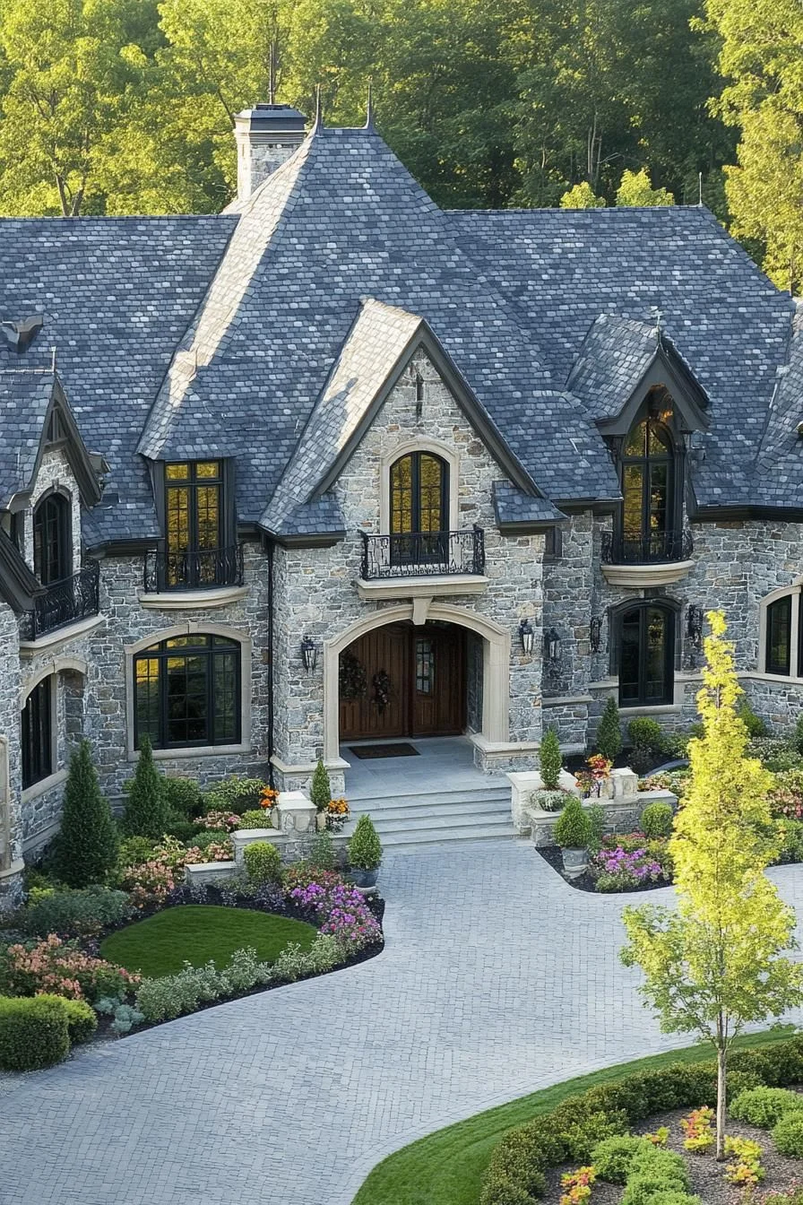 Gothic Grandeur Amidst Green Foliage