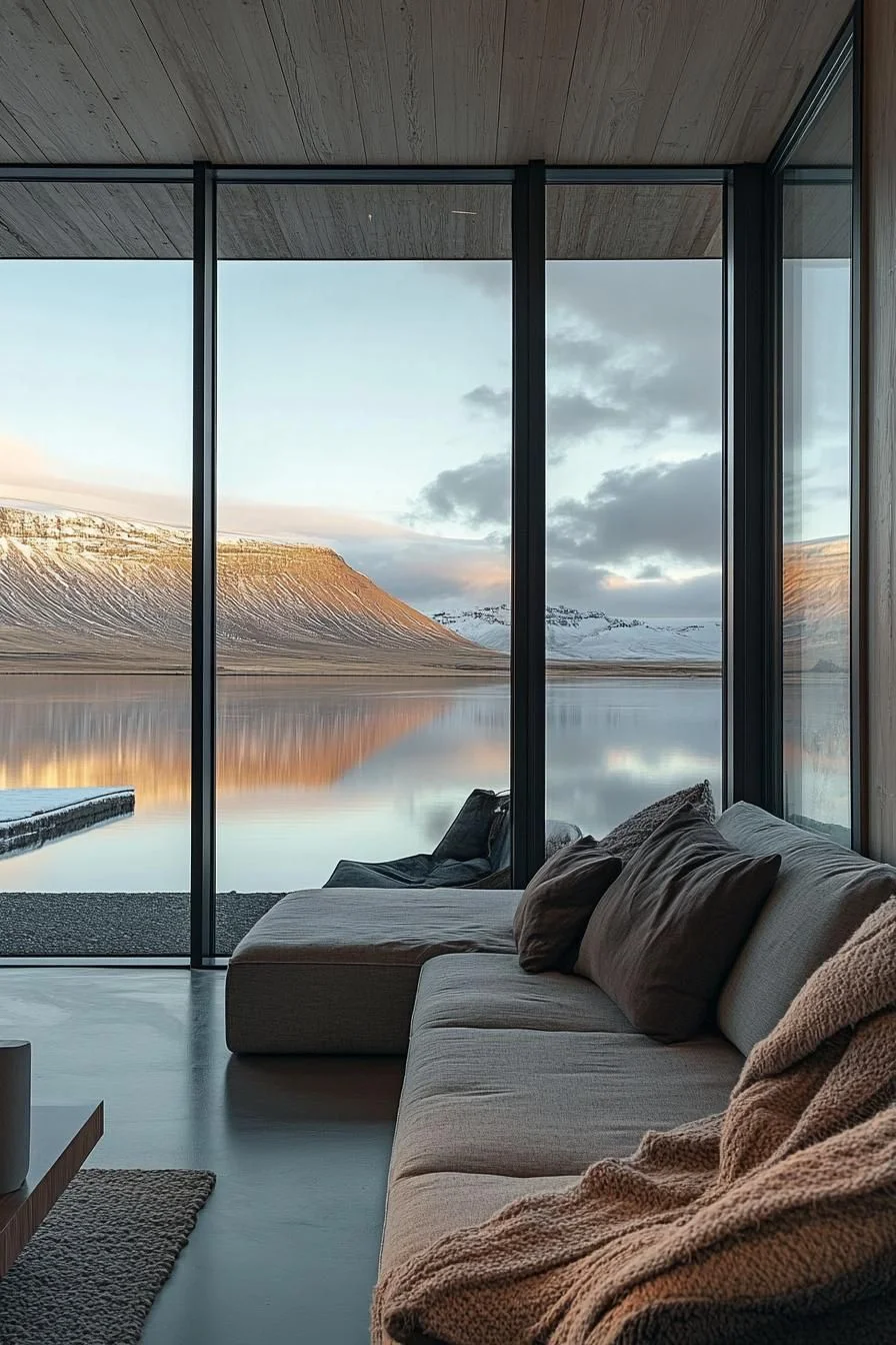 Glass-Walled Home Overlooking the Lake