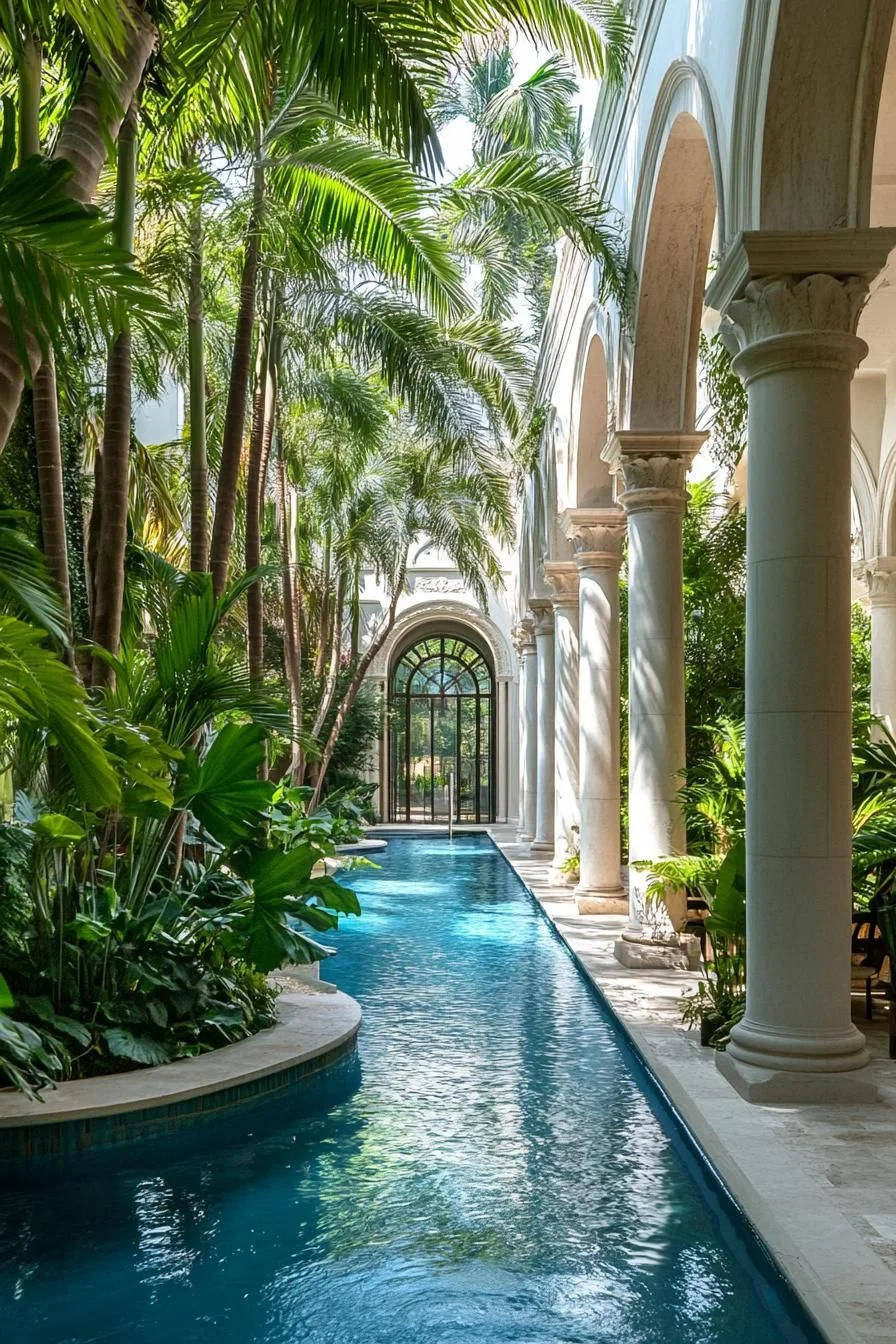Palm Trees and Arches in One Oasis
