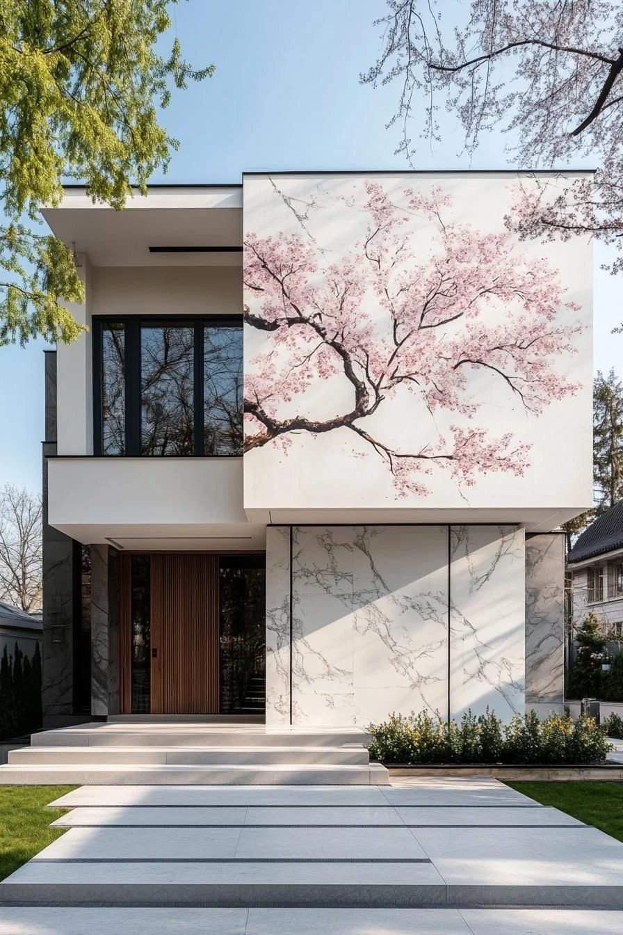 A Tranquil Retreat With Blooming Façade