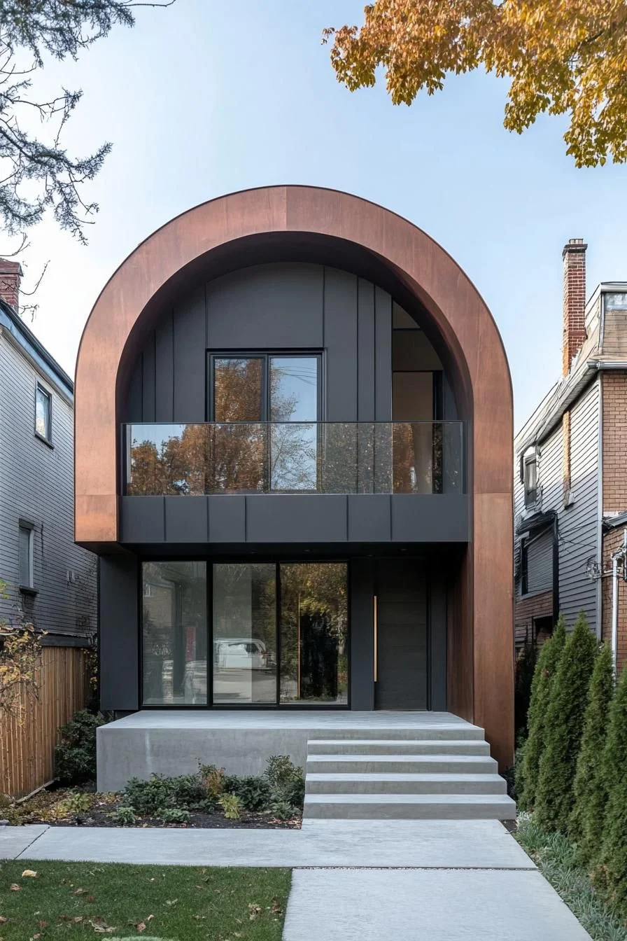 Modern Arched Facade for Suburban Homes
