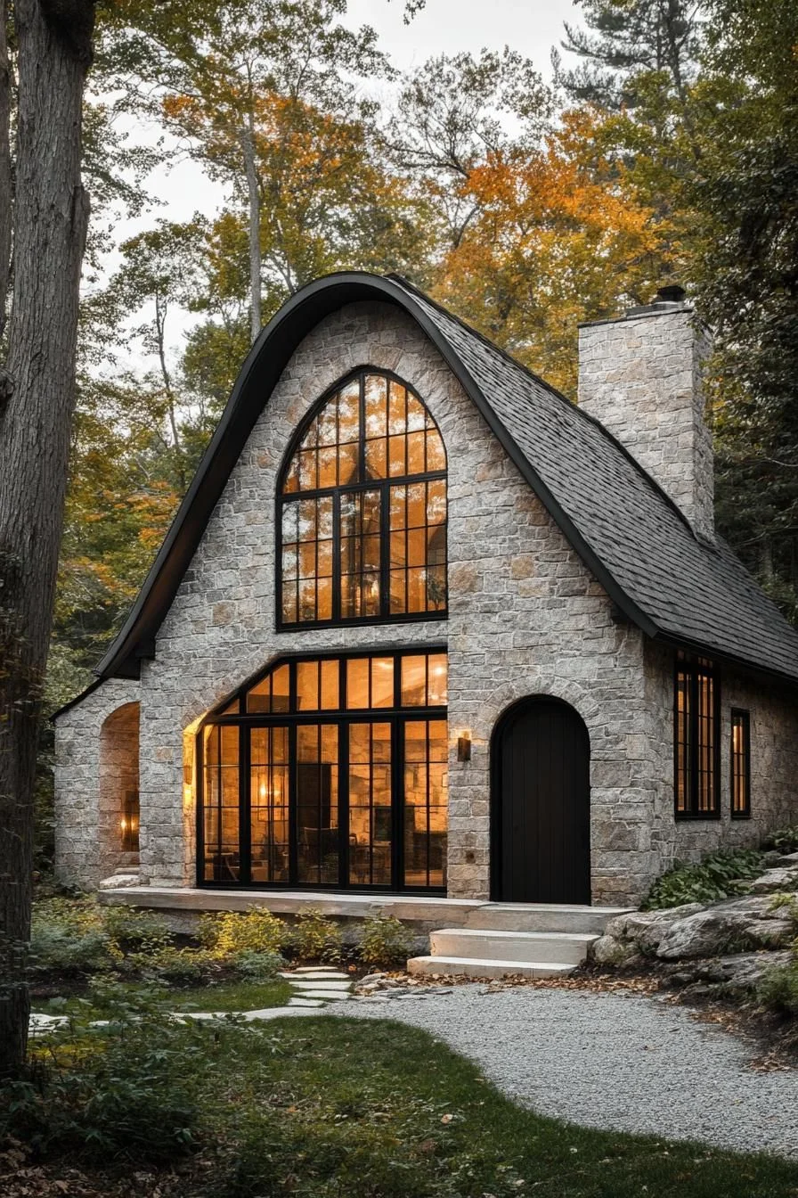Stone Cottage with Arched Doorways