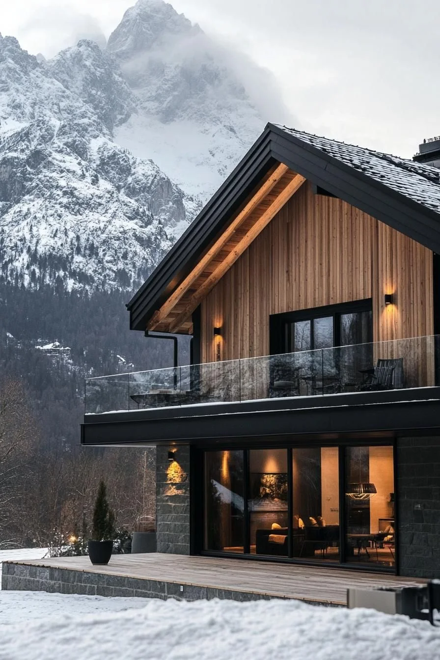 Natural Wood Siding With Glass Railings - photo 2