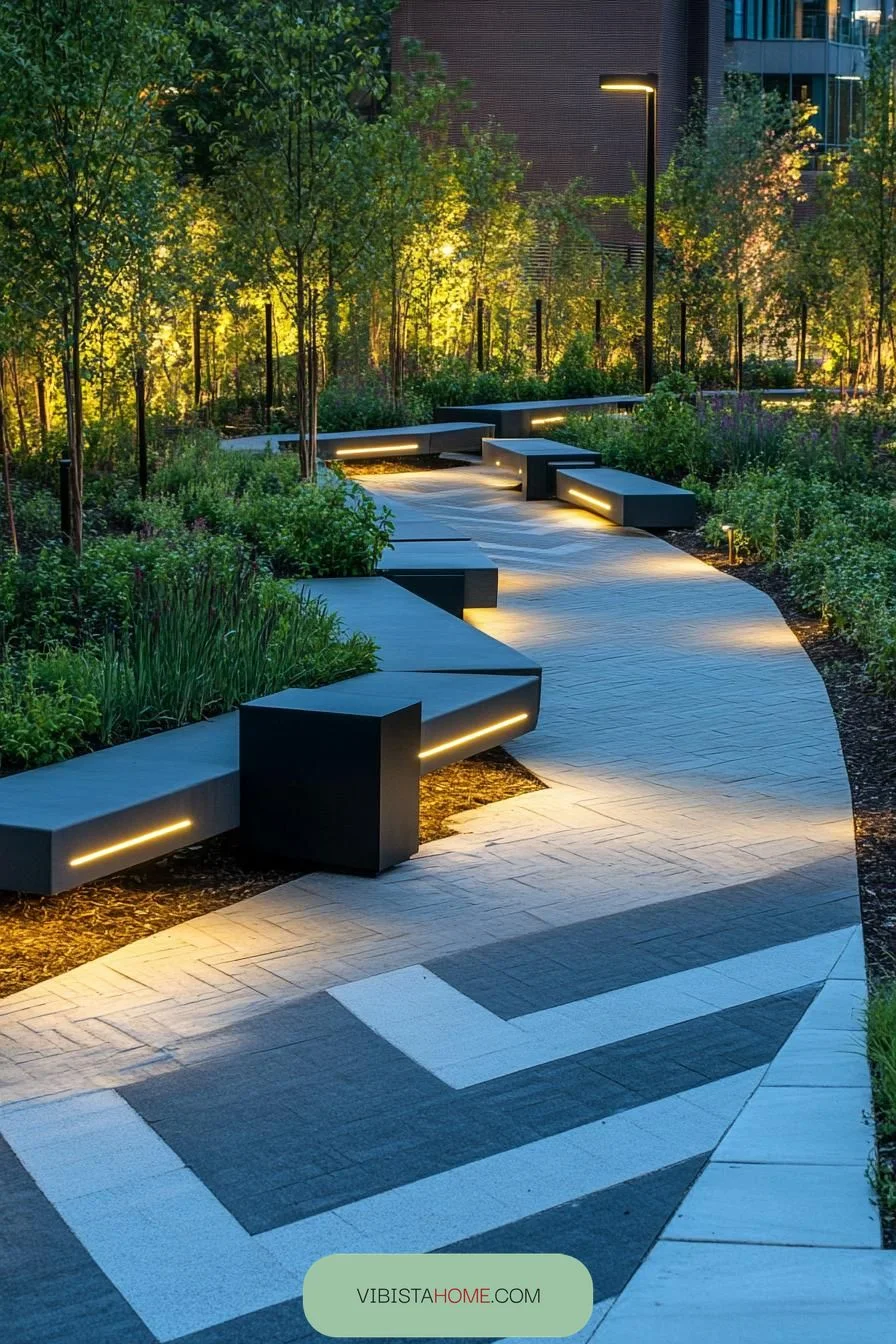 Pathway of Light Through Green Maze