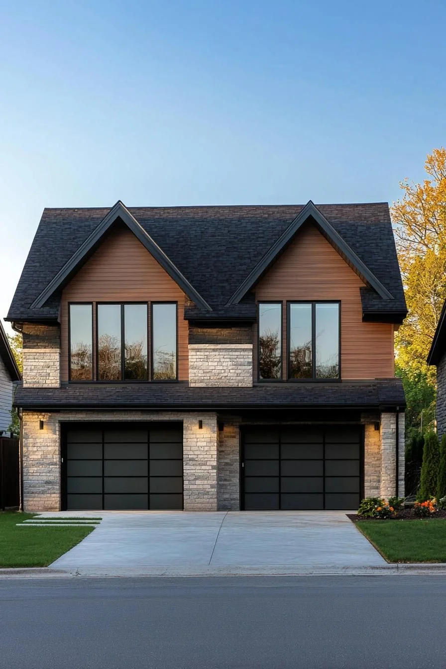 Brick Duplex Twin Chimneys