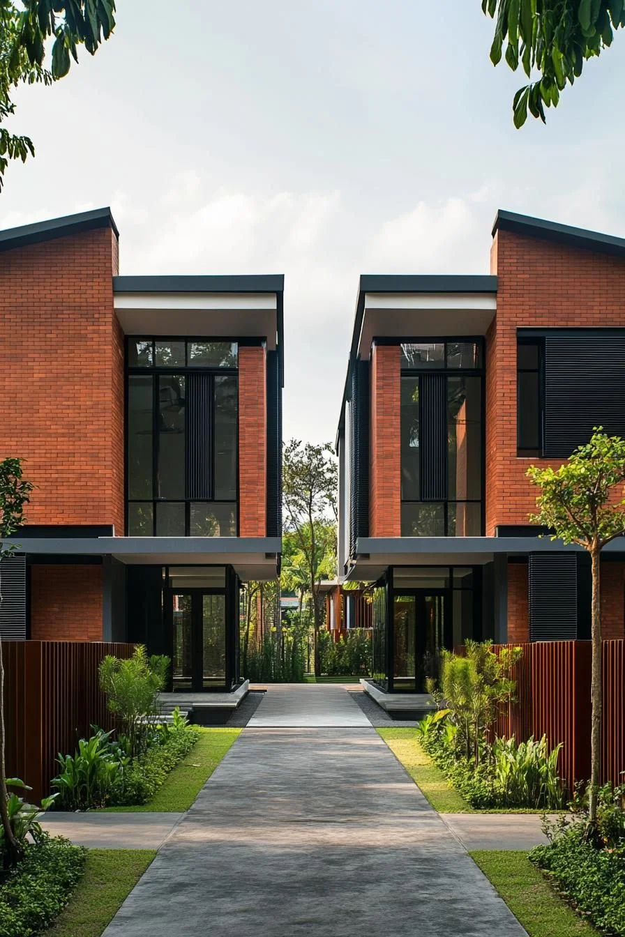 Brick Duplex Side-by-Side Design