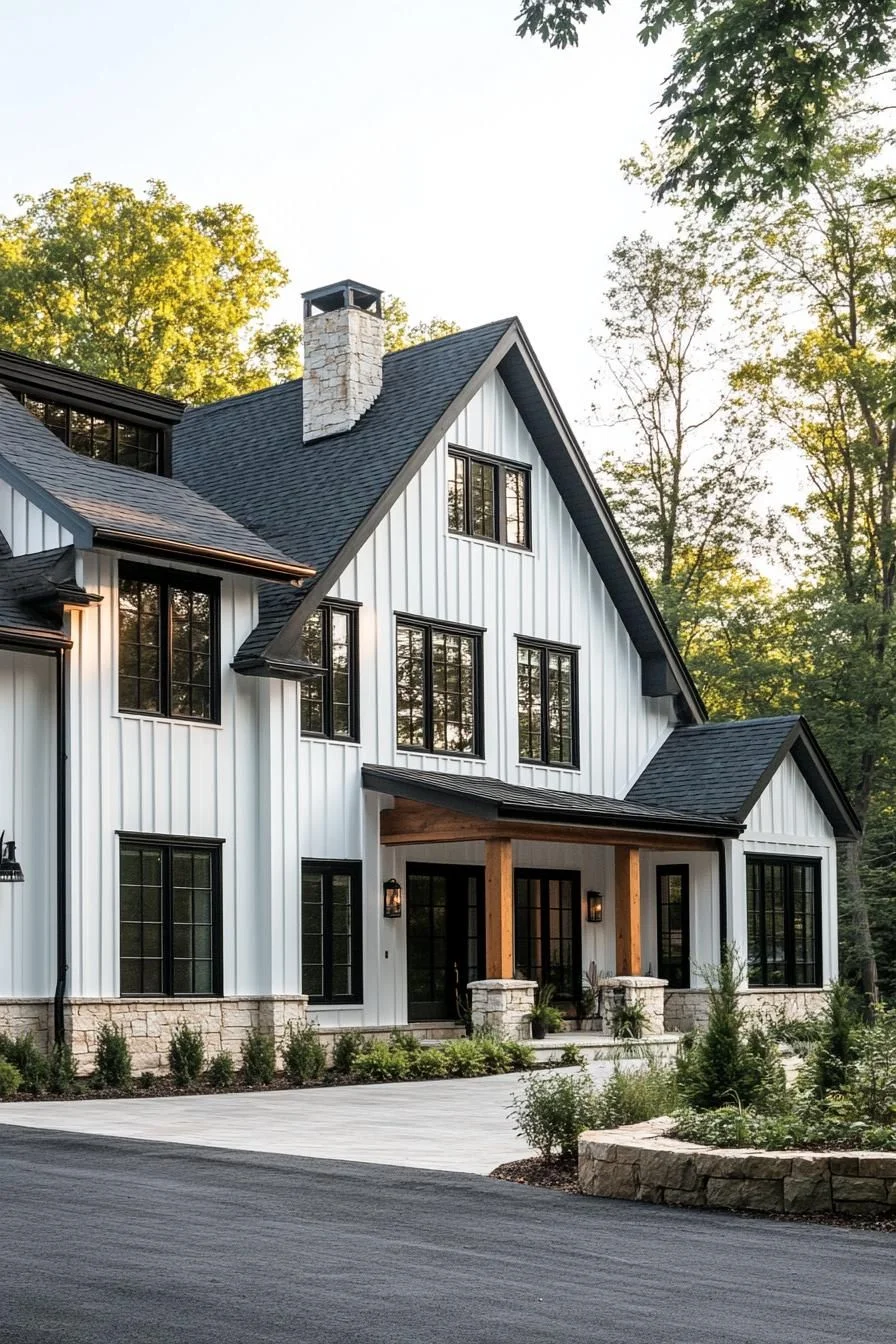 23) White Home Etched in Ebony