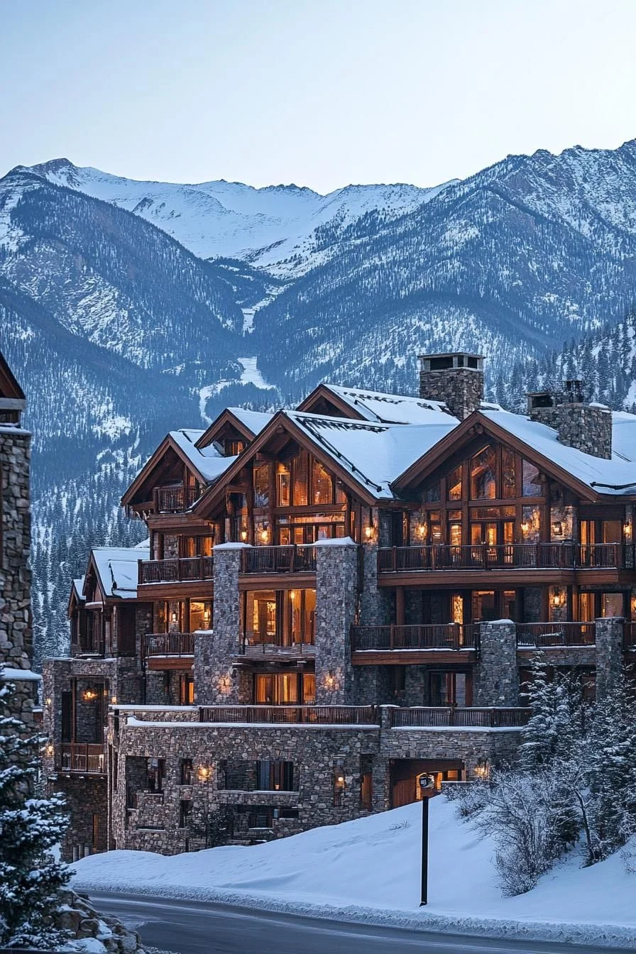 Snow-Covered Mountain Estate