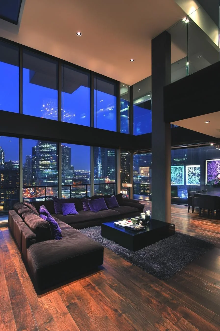 A Lounge With City Lights and Panoramic Views