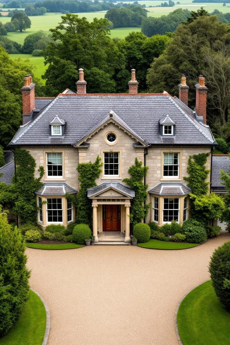 A Limestone Residence Overlooking Green Fields