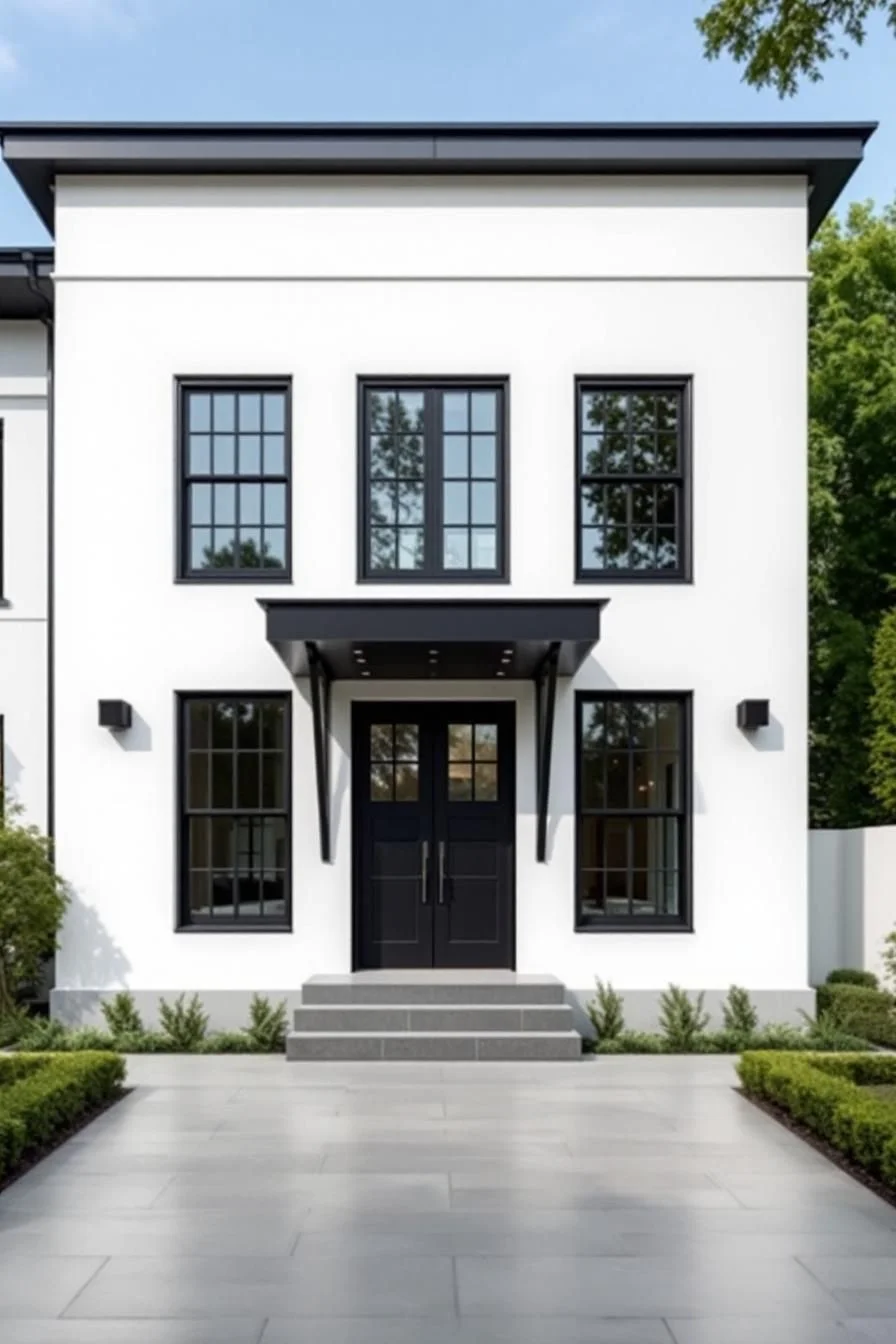 A Black and White Neoclassical Home