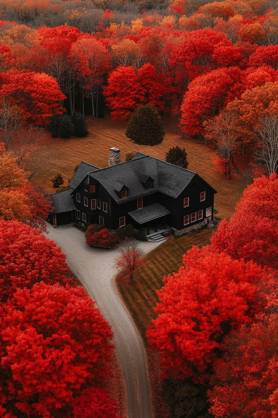 Fall Retreat Amid Fiery Woodland