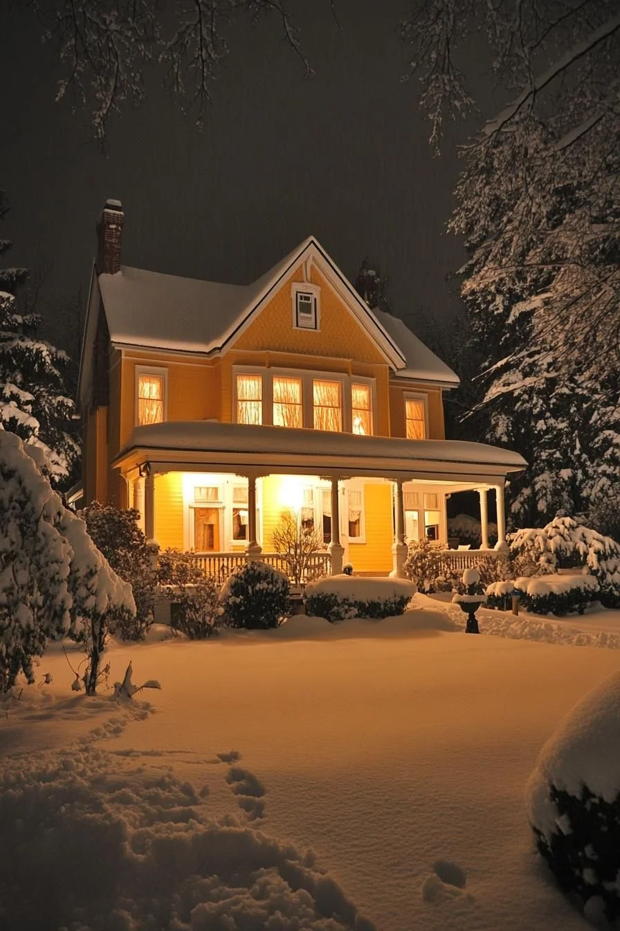 Golden Glow Winter Wonderland House