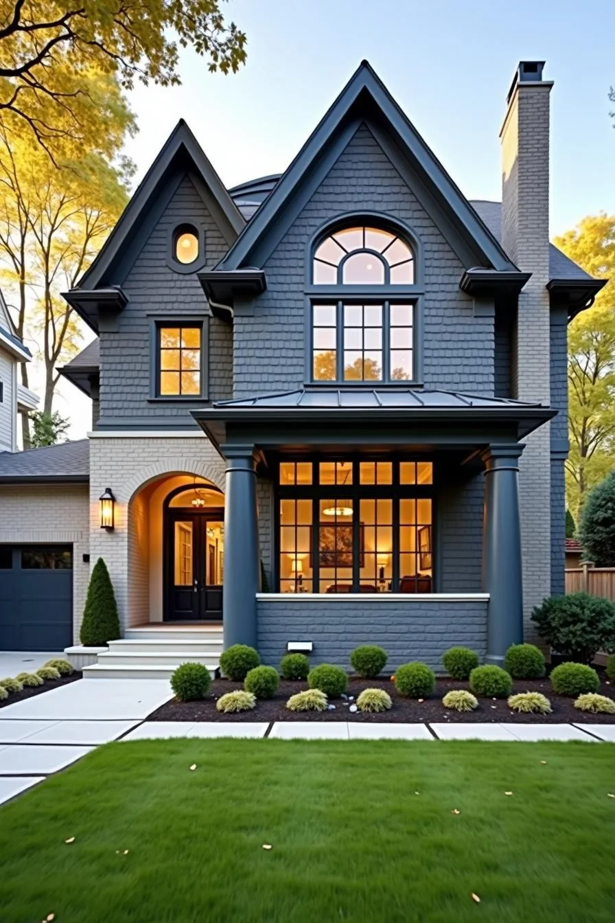 Gothic Details Bring Suburban Grandeur