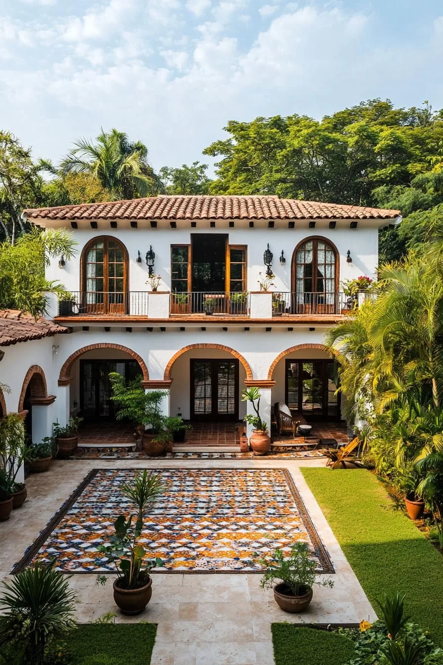 A Peaceful Home With a Green Courtyard