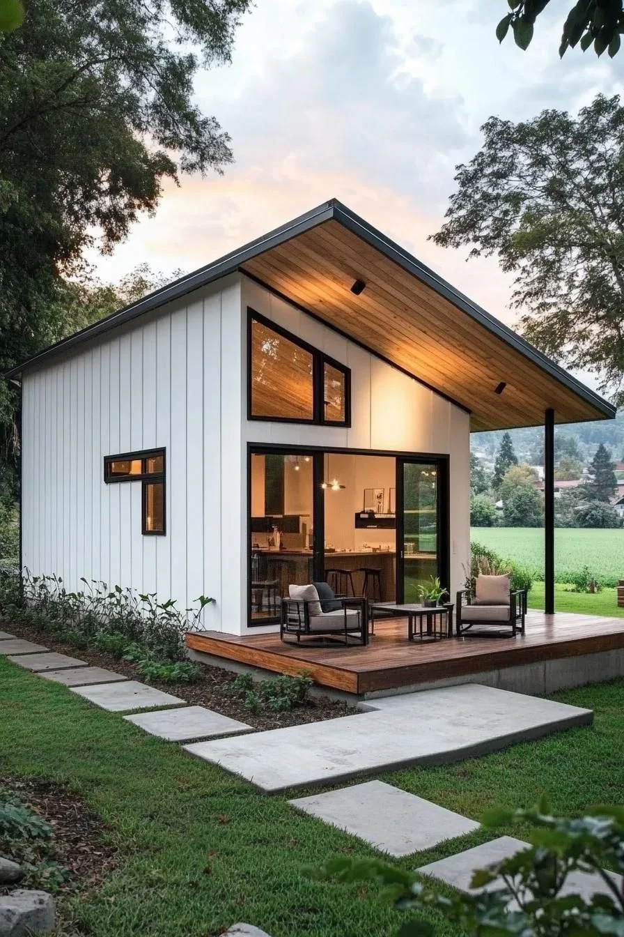 Steel and Wood Combined in One Cottage