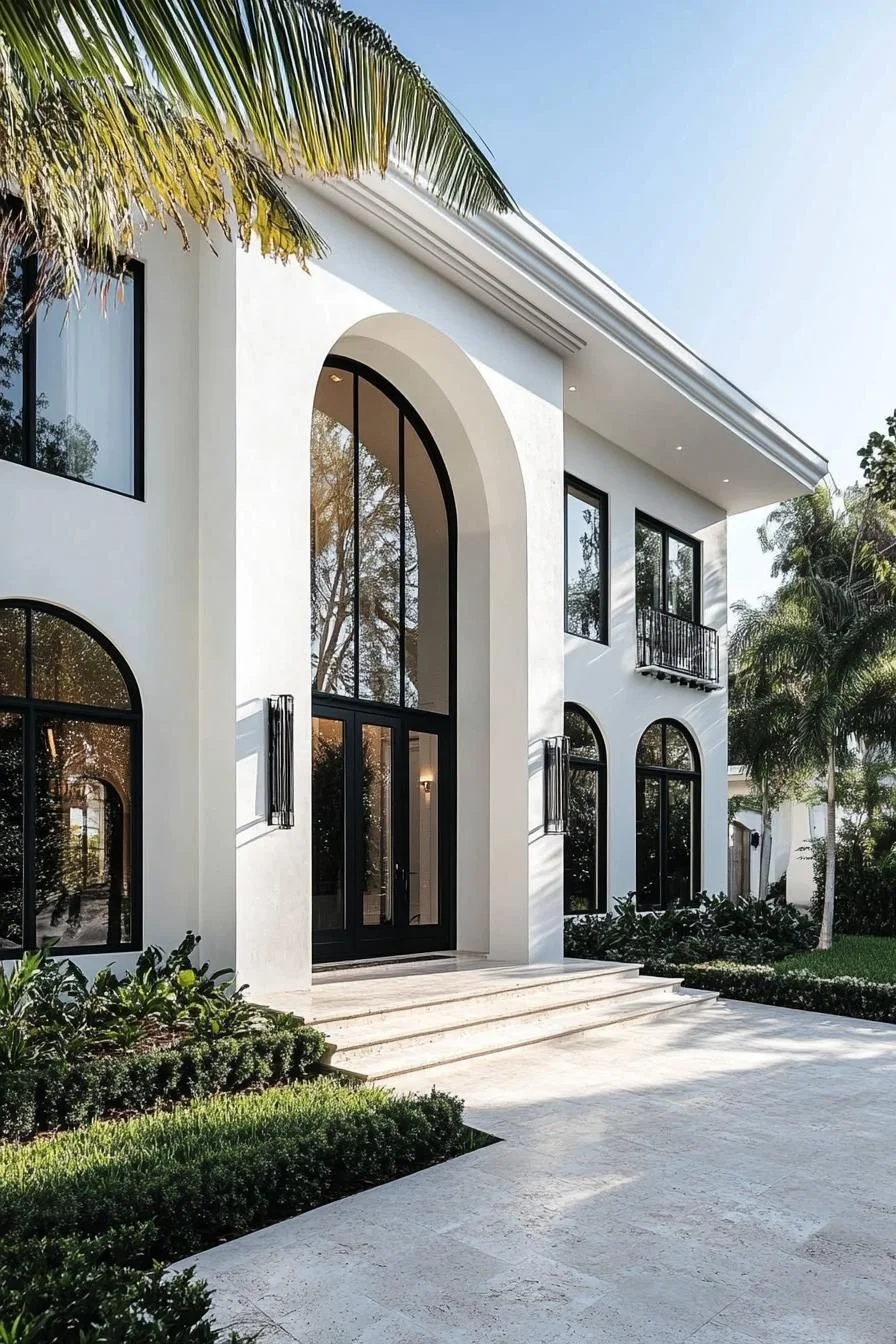 A Refined Neoclassical Oasis with Palm Trees