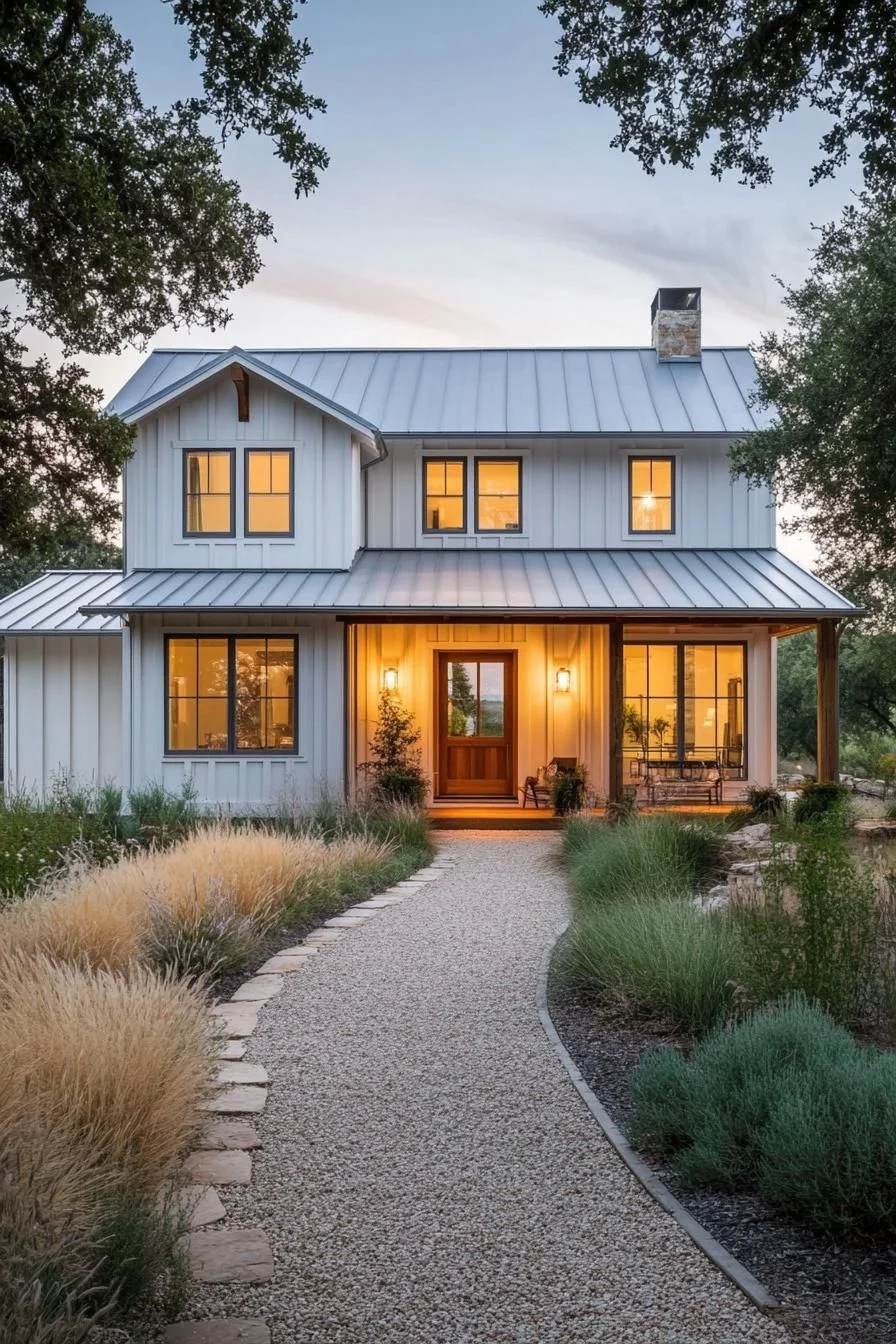 A Farmhouse Homestead Lit by Lantern Light