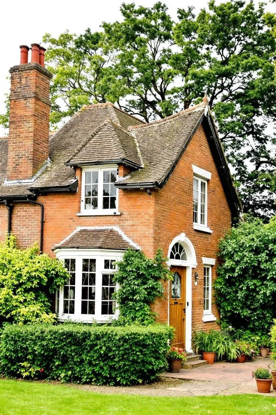A Brick Cottage Framed in Leafy Green