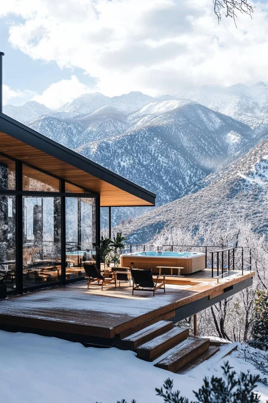 Large Decks with Built-In Hot Tubs
