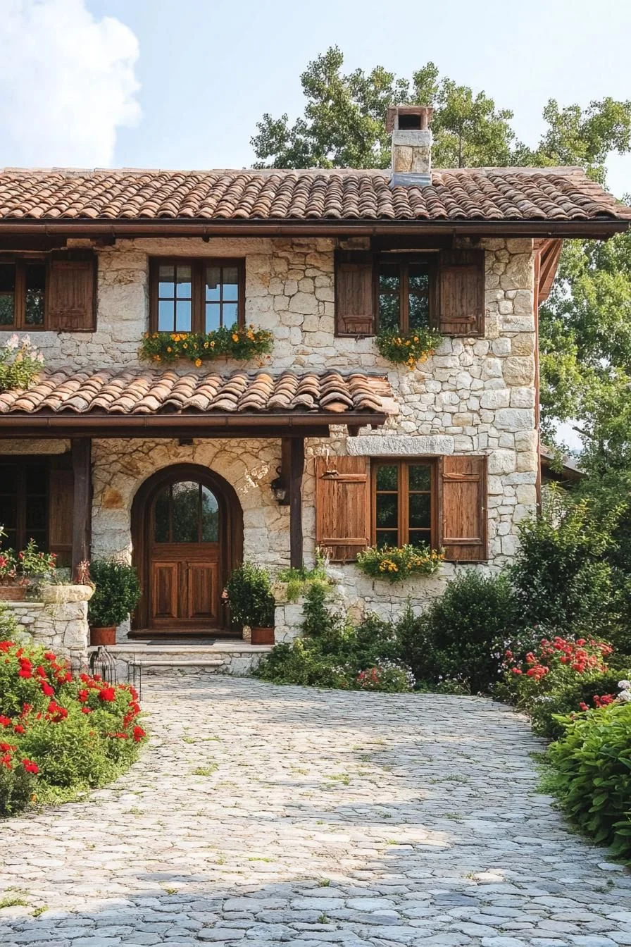 Rustic Cottage with a Stone Facade