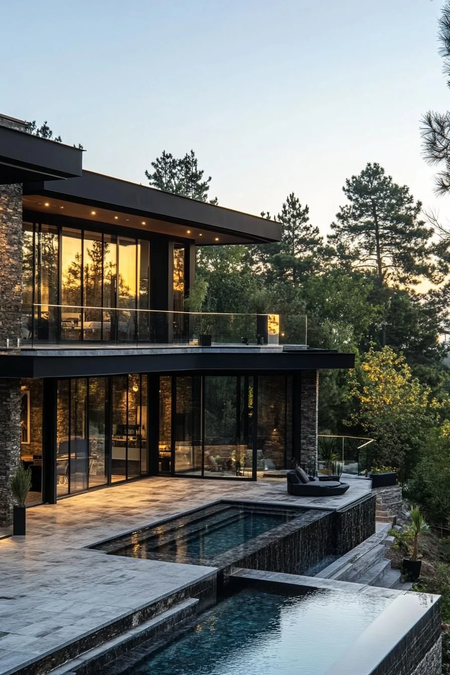 Glass-Walled Home in the Woods