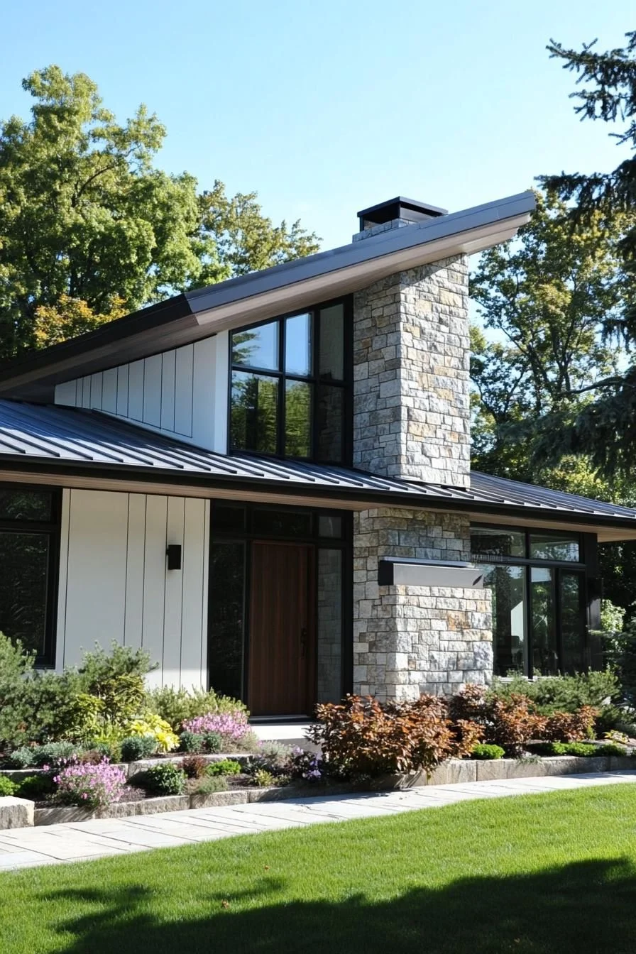 Suburban Dream with a Stone Facade