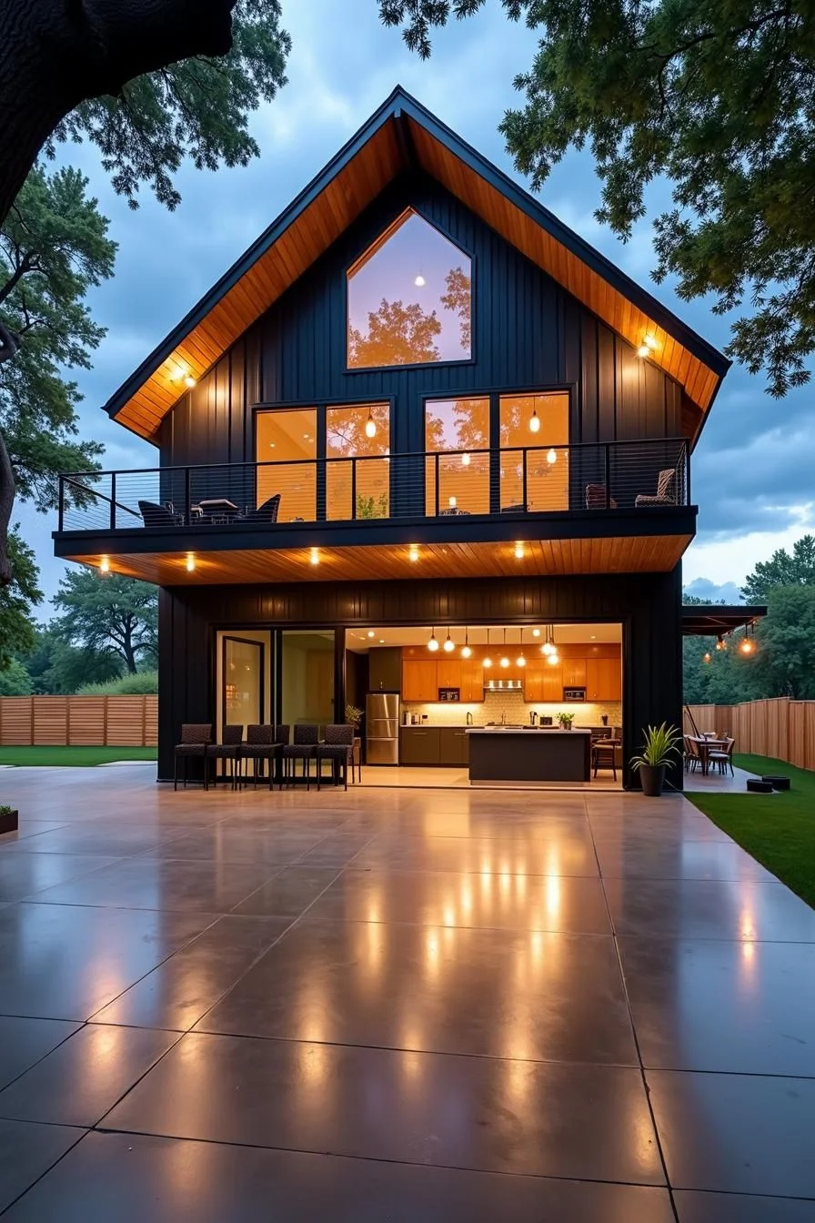 Twilight Timber Garage House Manor